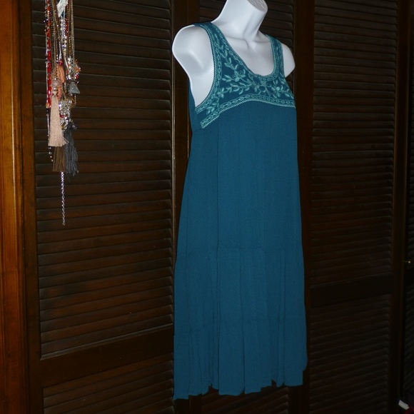 DEMOCRACY Teal Blue Tank Dress, Zip Back, XS, EUC - Picture 2 of 7